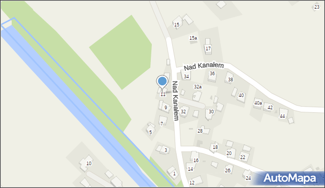 Spytkowice, Nad Kanałem, 11, mapa Spytkowice