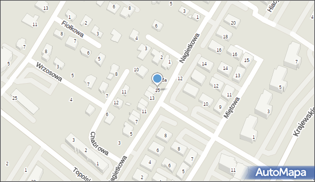 Środa Wielkopolska, Nagietkowa, 15, mapa Środa Wielkopolska
