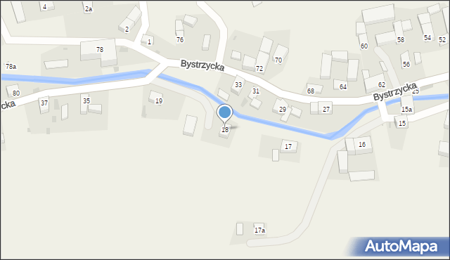 Stara Bystrzyca, Nadbrzeżna, 18, mapa Stara Bystrzyca