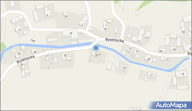 Stara Bystrzyca, Nadbrzeżna, 19, mapa Stara Bystrzyca