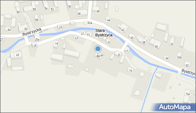 Stara Bystrzyca, Nadbrzeżna, 8A, mapa Stara Bystrzyca