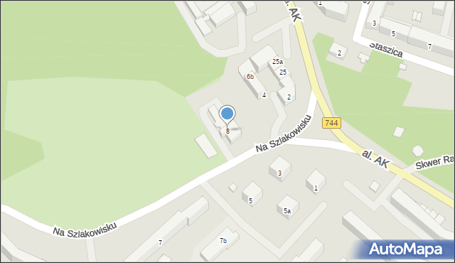 Starachowice, Na Szlakowisku, 8, mapa Starachowic