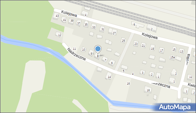 Stare Juchy, Nadrzeczna, 8, mapa Stare Juchy