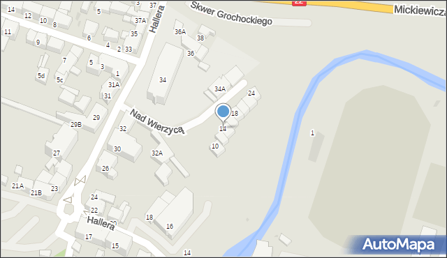 Starogard Gdański, Nad Wierzycą, 14, mapa Starogard Gdański