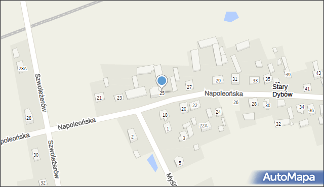 Stary Dybów, Napoleońska, 25, mapa Stary Dybów