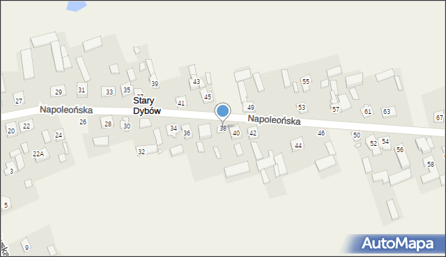 Stary Dybów, Napoleońska, 38, mapa Stary Dybów