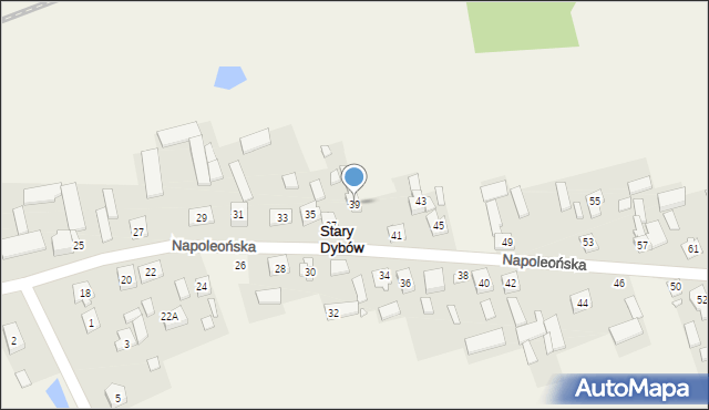 Stary Dybów, Napoleońska, 39, mapa Stary Dybów