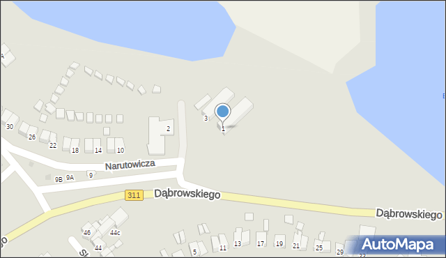 Stęszew, Narutowicza Gabriela, 1, mapa Stęszew