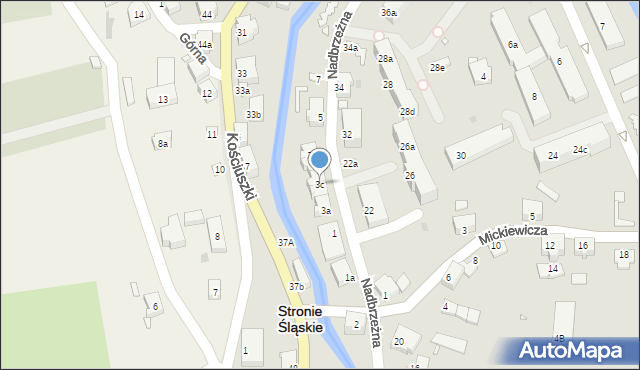 Stronie Śląskie, Nadbrzeżna, 3c, mapa Stronie Śląskie