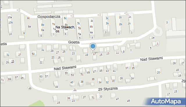 Sucha Beskidzka, Nad Stawami, 14b, mapa Sucha Beskidzka
