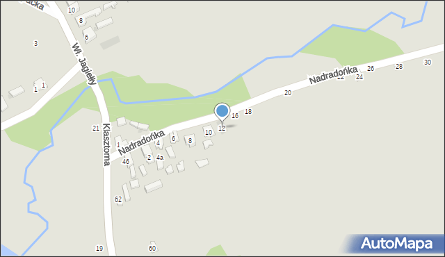 Sulejów, Nadradońka, 12, mapa Sulejów
