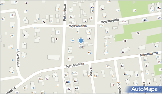 Sulejówek, Narutowicza Gabriela, 35b, mapa Sulejówek