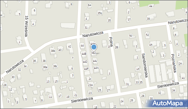 Sulejówek, Narutowicza Gabriela, 44K, mapa Sulejówek