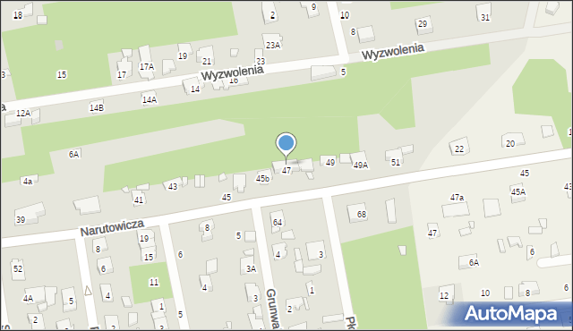Sulejówek, Narutowicza Gabriela, 47b, mapa Sulejówek