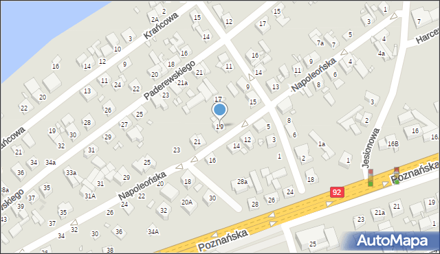 Swarzędz, Napoleońska, 19, mapa Swarzędz