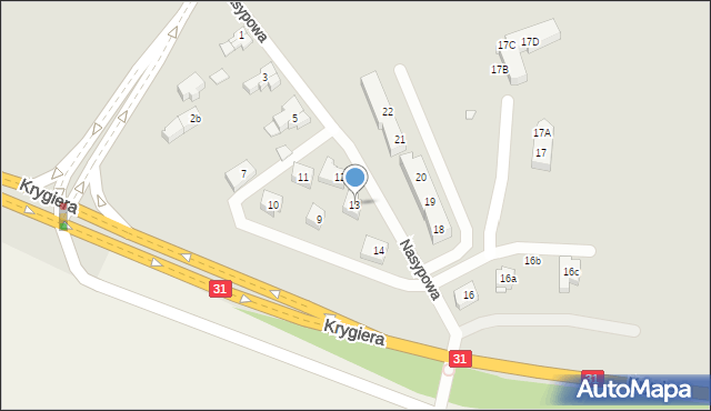 Szczecin, Nasypowa, 13, mapa Szczecina