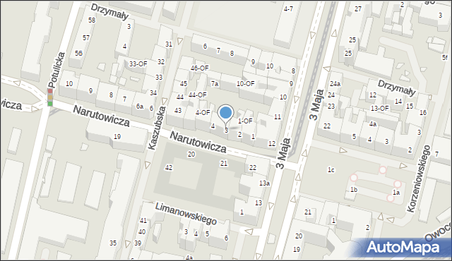 Szczecin, Narutowicza Gabriela, 3, mapa Szczecina