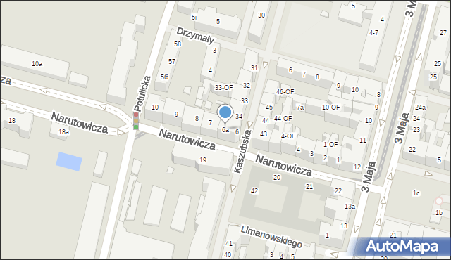 Szczecin, Narutowicza Gabriela, 6a, mapa Szczecina