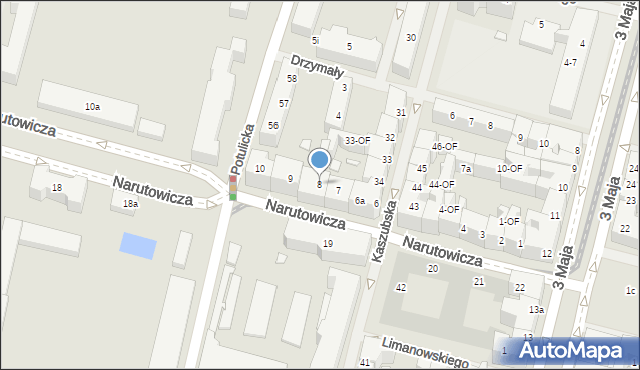 Szczecin, Narutowicza Gabriela, 8, mapa Szczecina