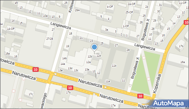 Szczecin, Narutowicza Gabriela, 12c, mapa Szczecina
