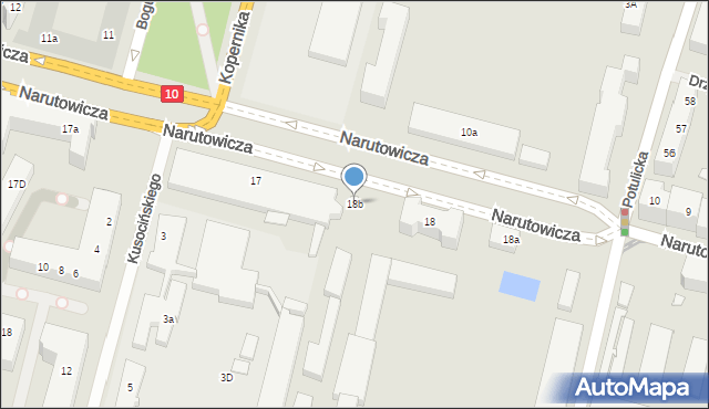 Szczecin, Narutowicza Gabriela, 18b, mapa Szczecina