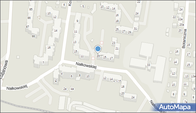 Szczecin, Nałkowskiej Zofii, 13, mapa Szczecina