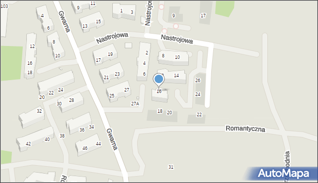 Szczecin, Nastrojowa, 16, mapa Szczecina