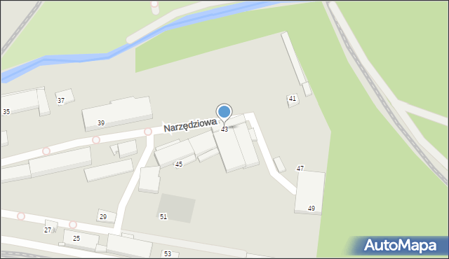 Szczecin, Narzędziowa, 43, mapa Szczecina