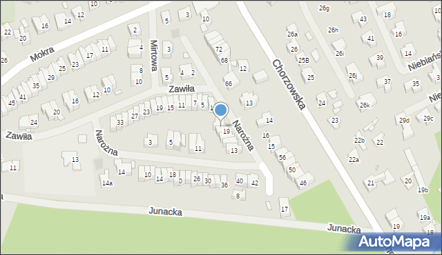 Szczecin, Narożna, 21, mapa Szczecina