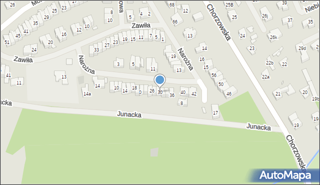 Szczecin, Narożna, 30, mapa Szczecina