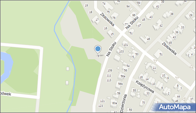 Szczecin, Na Stoku, 3, mapa Szczecina