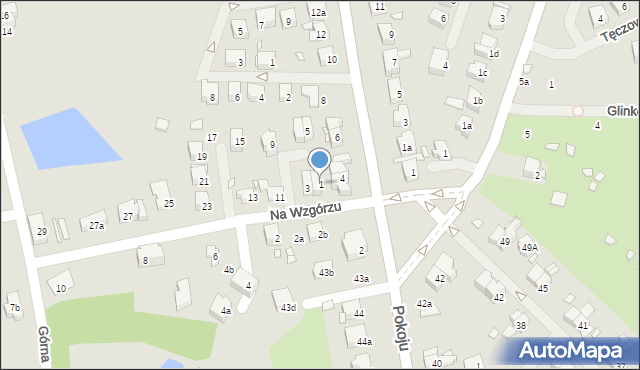 Szczecin, Na Wzgórzu, 1, mapa Szczecina