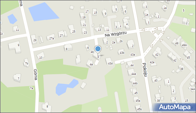 Szczecin, Na Wzgórzu, 4, mapa Szczecina