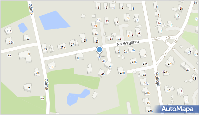 Szczecin, Na Wzgórzu, 6, mapa Szczecina