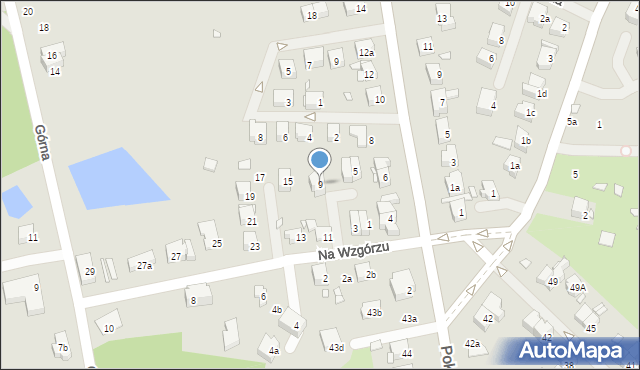 Szczecin, Na Wzgórzu, 9, mapa Szczecina