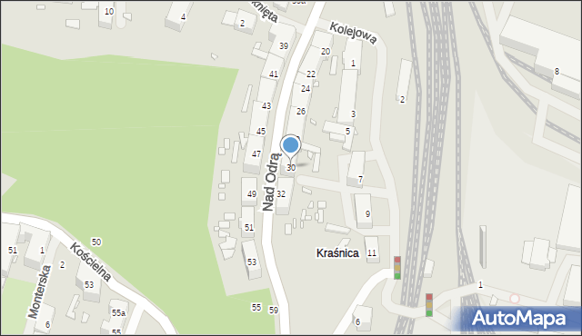 Szczecin, Nad Odrą, 30, mapa Szczecina