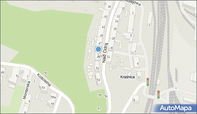 Szczecin, Nad Odrą, 49, mapa Szczecina