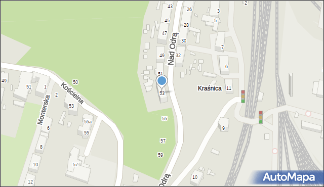 Szczecin, Nad Odrą, 53, mapa Szczecina