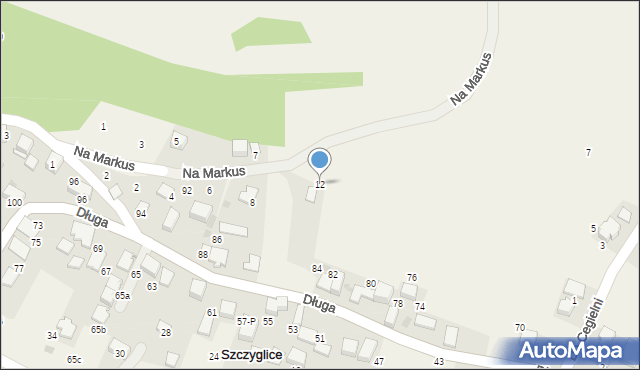 Szczyglice, Na Markus, 12, mapa Szczyglice