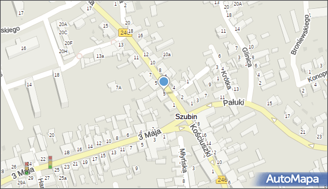 Szubin, Nakielska, 3, mapa Szubin