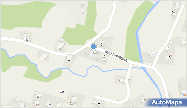 Targanice, Nad Potokiem, 17, mapa Targanice