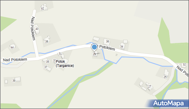 Targanice, Nad Potokiem, 29, mapa Targanice