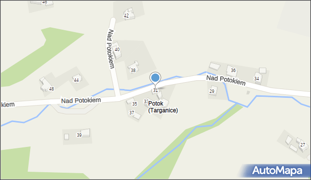 Targanice, Nad Potokiem, 31, mapa Targanice