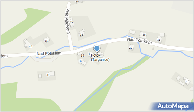 Targanice, Nad Potokiem, 31a, mapa Targanice