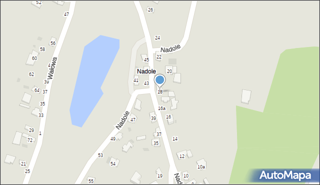 Tarnobrzeg, Nadole, 18, mapa Tarnobrzegu