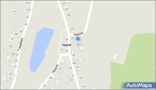 Tarnobrzeg, Nadole, 20, mapa Tarnobrzegu