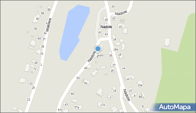 Tarnobrzeg, Nadole, 47, mapa Tarnobrzegu