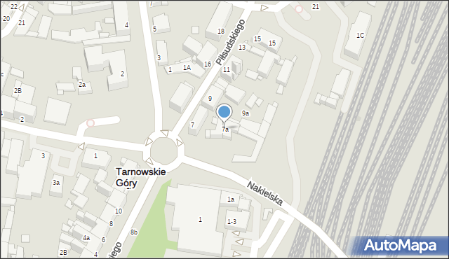 Tarnowskie Góry, Nakielska, 7a, mapa Tarnowskie Góry