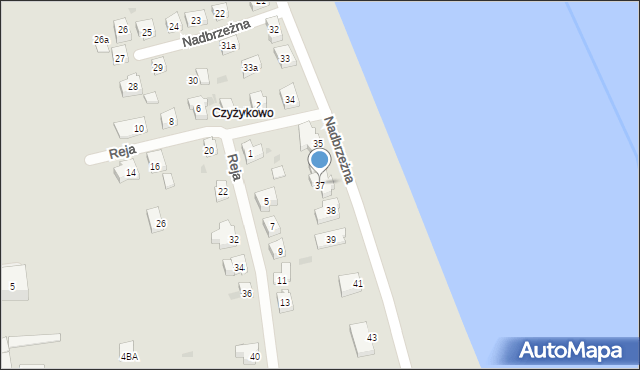 Tczew, Nadbrzeżna, 37, mapa Tczew