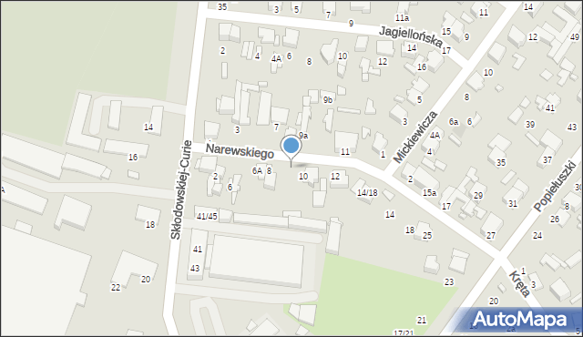 Tomaszów Mazowiecki, Narewskiego Stanisława, 8a, mapa Tomaszów Mazowiecki